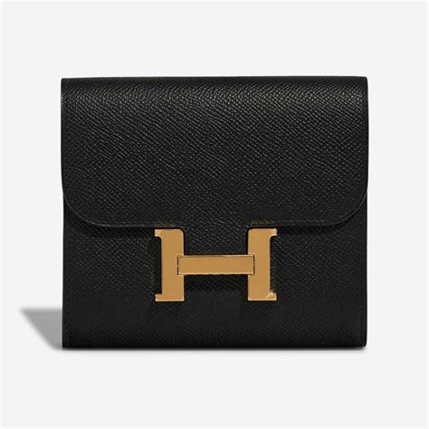 hermes passant|HERMES Epsom Constance Compact Passant Wallet Black.